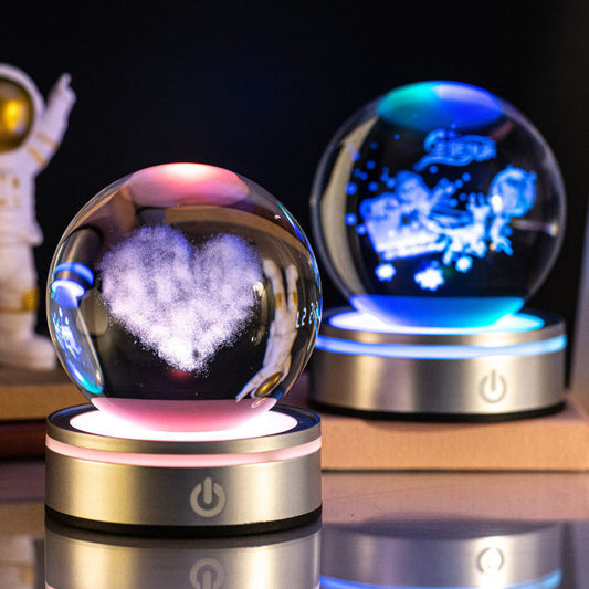 3D Inner Carving Luminous Crystal Ball