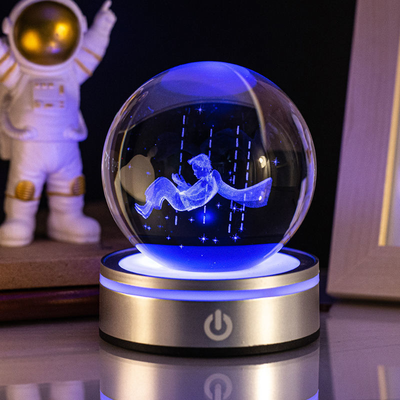 3D Inner Carving Luminous Crystal Ball